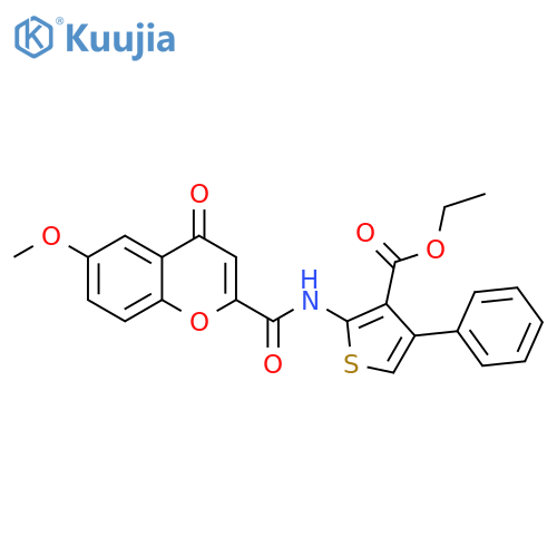 ethyl 2-(6-methoxy-4-oxo-4H-chromene-2-amido)-4-phenylthiophene-3-carboxylate structure