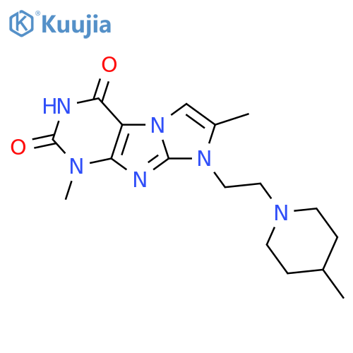 1,7-dimethyl-8-2-(4-methylpiperidin-1-yl)ethyl-1H,2H,3H,4H,8H-imidazo1,2-gpurine-2,4-dione structure