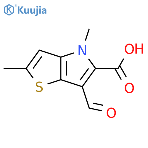 6-formyl-2,4-dimethyl-4H-thieno[3,2-b]pyrrole-5-carboxylic acid structure