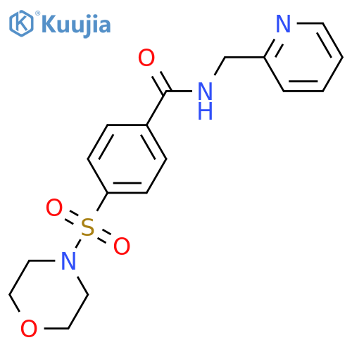 4-(morpholine-4-sulfonyl)-N-(pyridin-2-yl)methylbenzamide structure