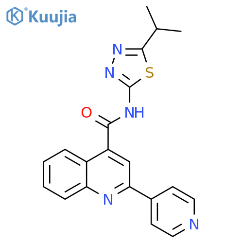 N-5-(propan-2-yl)-1,3,4-thiadiazol-2-yl-2-(pyridin-4-yl)quinoline-4-carboxamide structure