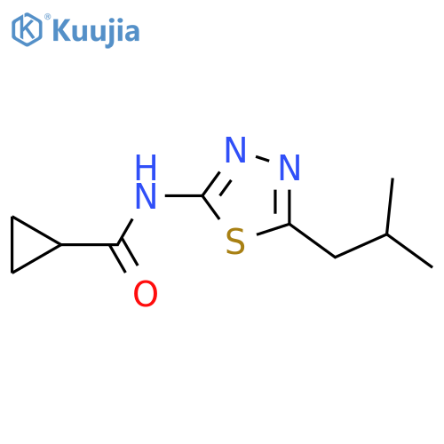 N-5-(2-methylpropyl)-1,3,4-thiadiazol-2-ylcyclopropanecarboxamide structure