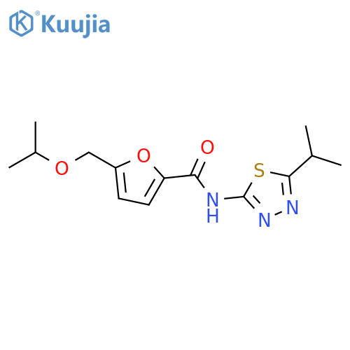 N-5-(propan-2-yl)-1,3,4-thiadiazol-2-yl-5-(propan-2-yloxy)methylfuran-2-carboxamide structure