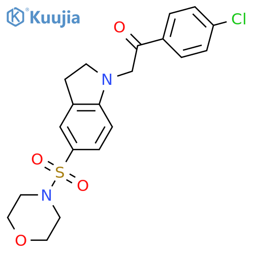 2-(4-chlorophenyl)-1-5-(morpholine-4-sulfonyl)-2,3-dihydro-1H-indol-1-ylethan-1-one structure
