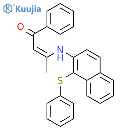 2-Buten-1-one, 1-phenyl-3-[[1-(phenylthio)-2-naphthalenyl]amino]- structure