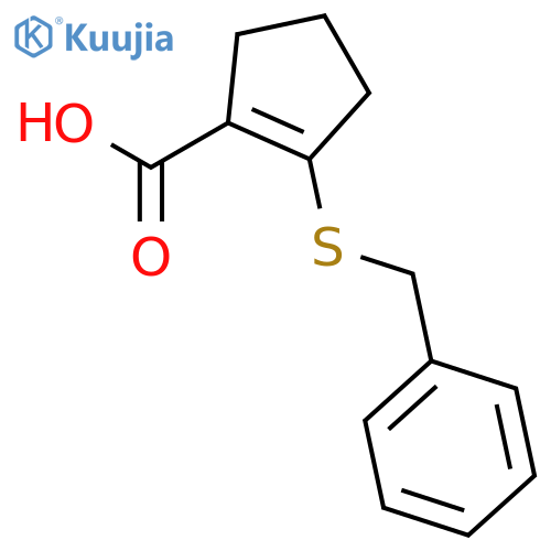 1-Cyclopentene-1-carboxylic acid, 2-[(phenylmethyl)thio]- structure