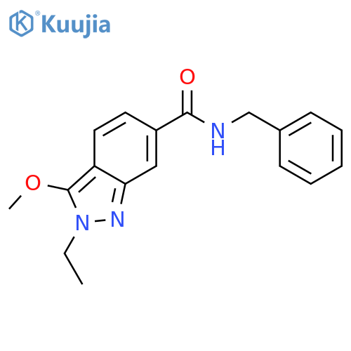 2H-Indazole-6-carboxamide, 2-ethyl-3-methoxy-N-(phenylmethyl)- structure