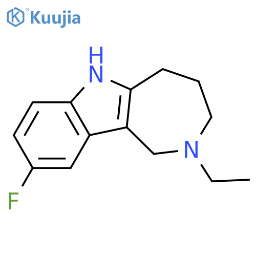 Azepino[4,3-b]indole, 2-ethyl-9-fluoro-1,2,3,4,5,6-hexahydro- structure