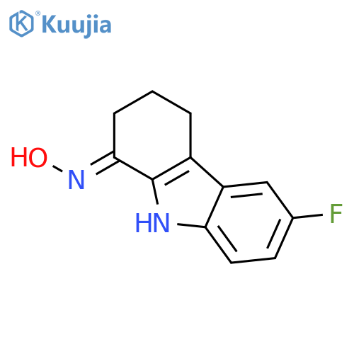 1H-Carbazol-1-one, 6-fluoro-2,3,4,9-tetrahydro-, oxime structure