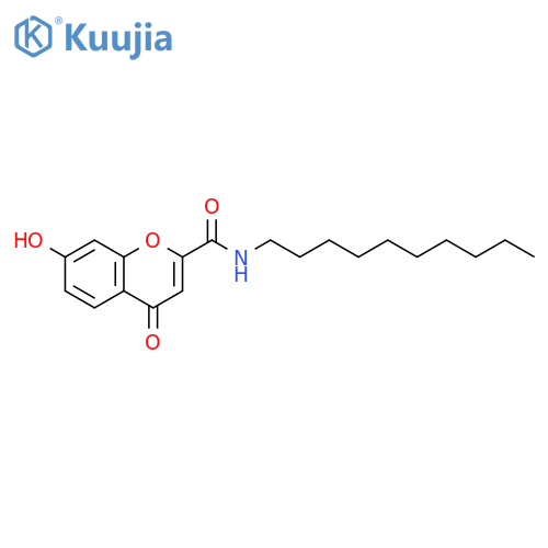4H-1-Benzopyran-2-carboxamide, N-decyl-7-hydroxy-4-oxo- structure