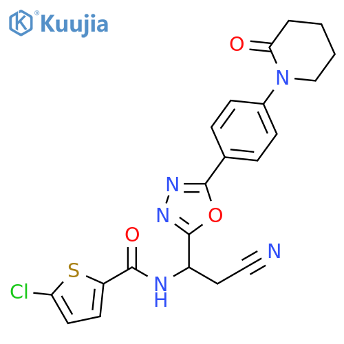 2-Thiophenecarboxamide,5-chloro-N-[2-cyano-1-[5-[4-(2-oxo-1-piperidinyl)phenyl]-1,3,4-oxadiazol-2-yl]ethyl]- structure
