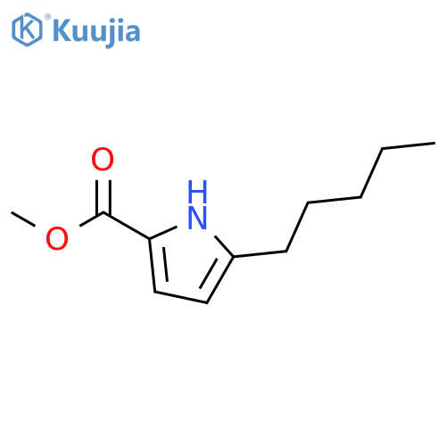 1H-Pyrrole-2-carboxylic acid, 5-pentyl-, methyl ester structure