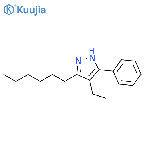 1H-Pyrazole, 4-ethyl-3-hexyl-5-phenyl- structure