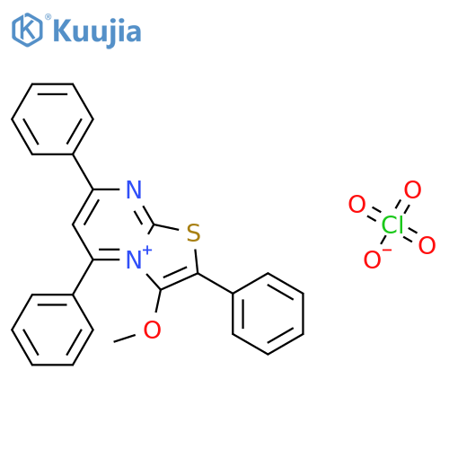 Thiazolo[3,2-a]pyrimidin-4-ium, 3-methoxy-2,5,7-triphenyl-, perchlorate structure