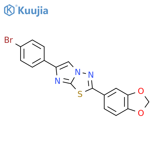 2-(1,3-benzodioxol-5-yl)-6-(4-bromophenyl)imidazo[2,1-b][1,3,4]thiadiazole structure