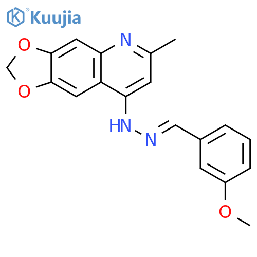 N-[(E)-(3-methoxyphenyl)methyleneamino]-6-methyl-[1,3]dioxolo[4,5-g]quinolin-8-amine structure