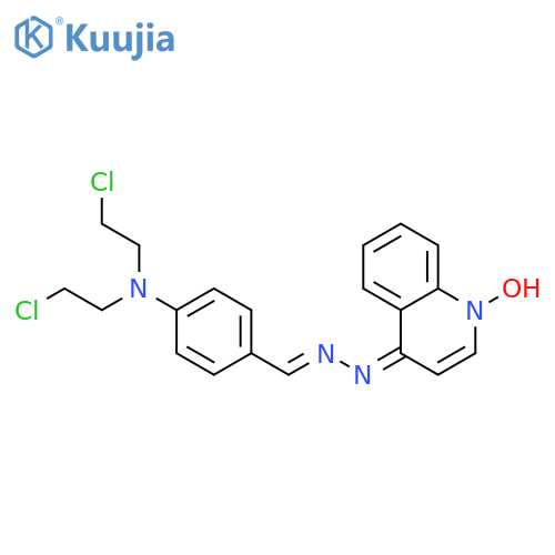 Benzaldehyde,4-[bis(2-chloroethyl)amino]-, 2-(1-oxido-4-quinolinyl)hydrazone structure