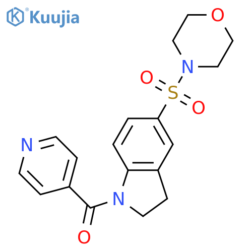 5-(morpholine-4-sulfonyl)-1-(pyridine-4-carbonyl)-2,3-dihydro-1H-indole structure
