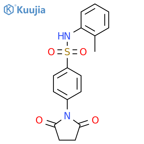 4-(2,5-dioxopyrrolidin-1-yl)-N-(2-methylphenyl)benzene-1-sulfonamide structure