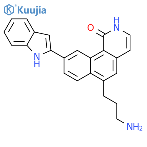 Benz[h]isoquinolin-1(2H)-one, 6-(3-aminopropyl)-9-(1H-indol-2-yl)- structure