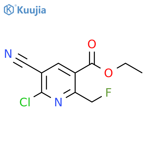 3-Pyridinecarboxylic acid, 6-chloro-5-cyano-2-(fluoromethyl)-, ethyl ester structure