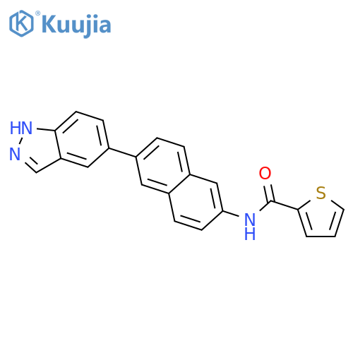 2-Thiophenecarboxamide, N-[6-(1H-indazol-5-yl)-2-naphthalenyl]- structure