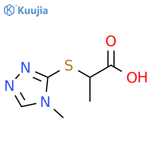 2-(4-methyl-4H-1,2,4-triazol-3-yl)sulfanylpropanoic acid structure