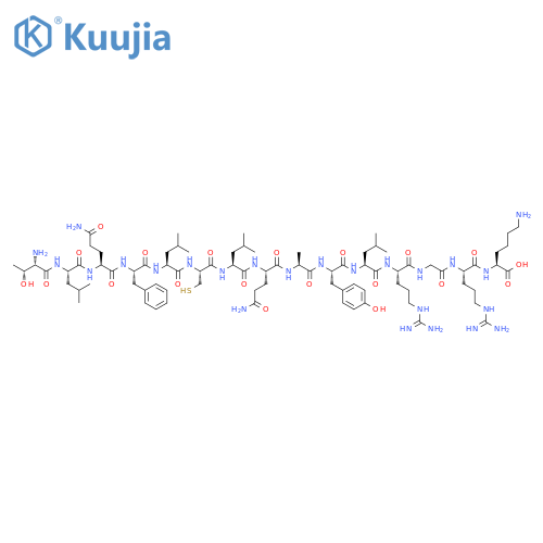 L-Lysine,L-threonyl-L-leucyl-L-glutaminyl-L-phenylalanyl-L-leucyl-L-cysteinyl-L-leucyl-L-glutaminyl-L-alanyl-L-tyrosyl-L-leucyl-L-arginylglycyl-L-arginyl- structure