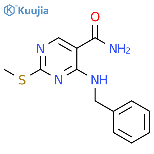 4-(Benzylamino)-2-(methylthio)pyrimidine-5-carboxamide structure