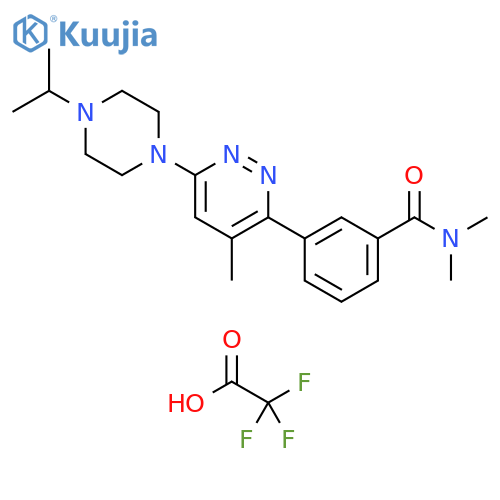 Benzamide, N,N-dimethyl-3-[4-methyl-6-[4-(1-methylethyl)-1-piperazinyl]-3-pyridazinyl]-, 2,2,2-trifluoroacetate (1:1) structure