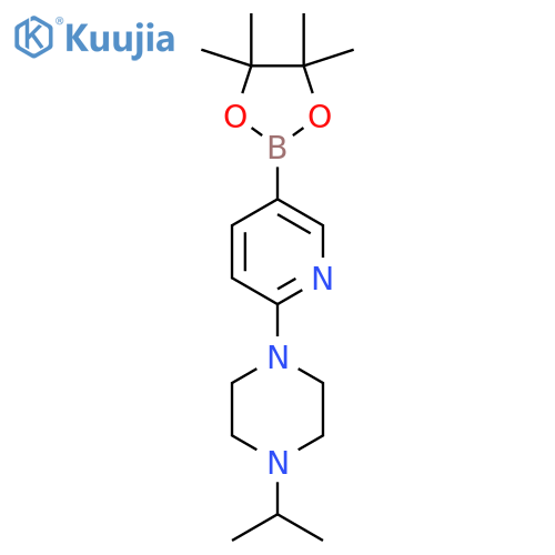 1-Isopropyl-4-(5-(4,4,5,5-tetramethyl-1,3,2-dioxaborolan-2-yl)pyridin-2-yl)piperazine structure