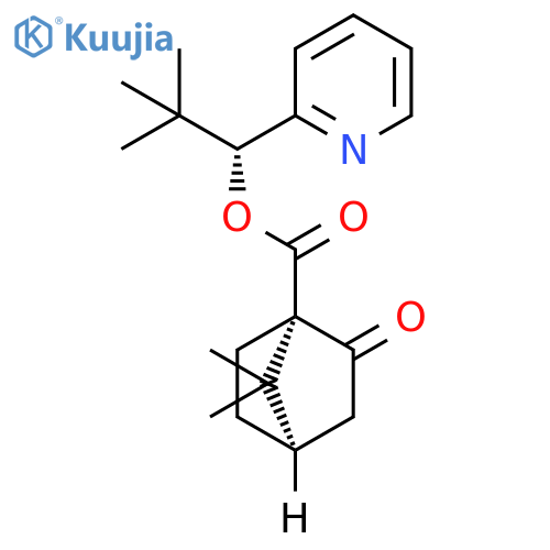 Bicyclo[2.2.1]heptane-1-carboxylic acid, 7,7-dimethyl-2-oxo-,(1R)-2,2-dimethyl-1-(2-pyridinyl)propyl ester, (1S,4R)- structure