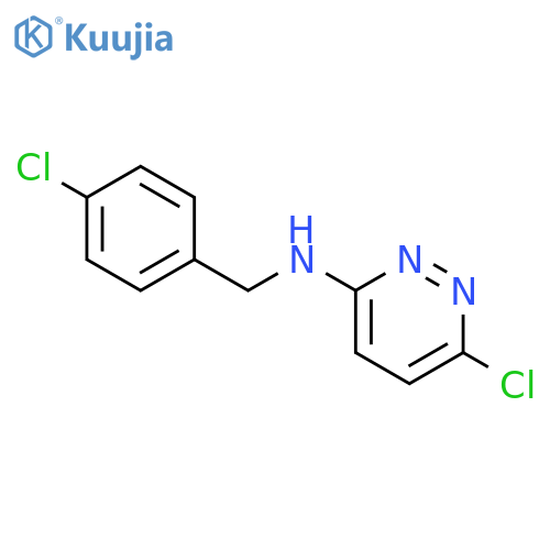 6-chloro-N-[(4-chlorophenyl)methyl]pyridazin-3-amine structure