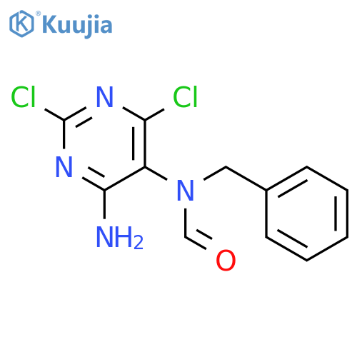 N-(4-amino-2,6-dichloro-pyrimidin-5-yl)-N-benzyl-formamide structure