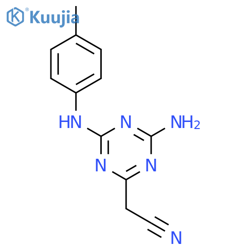 {4-Amino-6-(4-methylphenyl)amino-1,3,5-triazin-2-yl}acetonitrile structure