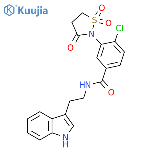 4-chloro-N-2-(1H-indol-3-yl)ethyl-3-(1,1,3-trioxo-1lambda6,2-thiazolidin-2-yl)benzamide structure