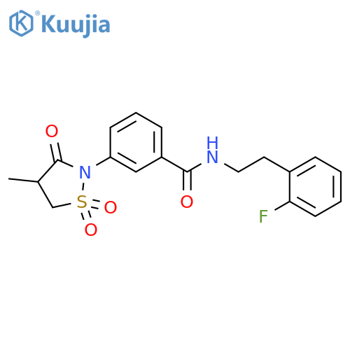 N-2-(2-fluorophenyl)ethyl-3-(4-methyl-1,1,3-trioxo-1lambda6,2-thiazolidin-2-yl)benzamide structure