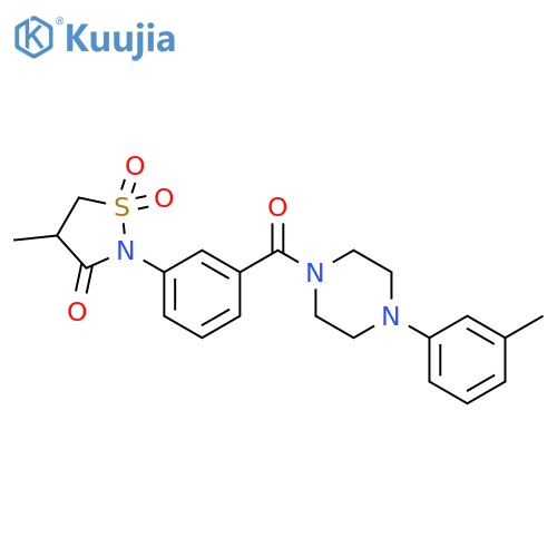 4-methyl-2-{3-4-(3-methylphenyl)piperazine-1-carbonylphenyl}-1lambda6,2-thiazolidine-1,1,3-trione structure