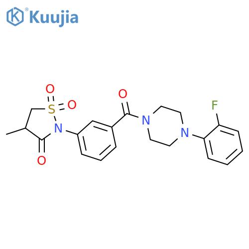 2-{3-4-(2-fluorophenyl)piperazine-1-carbonylphenyl}-4-methyl-1lambda6,2-thiazolidine-1,1,3-trione structure