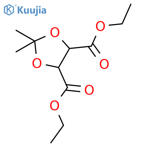 1,3-Dioxolane-4,5-dicarboxylic acid, 2,2-dimethyl-, diethyl ester structure