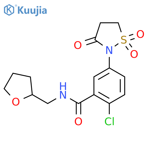 2-chloro-N-(oxolan-2-yl)methyl-5-(1,1,3-trioxo-1lambda6,2-thiazolidin-2-yl)benzamide structure