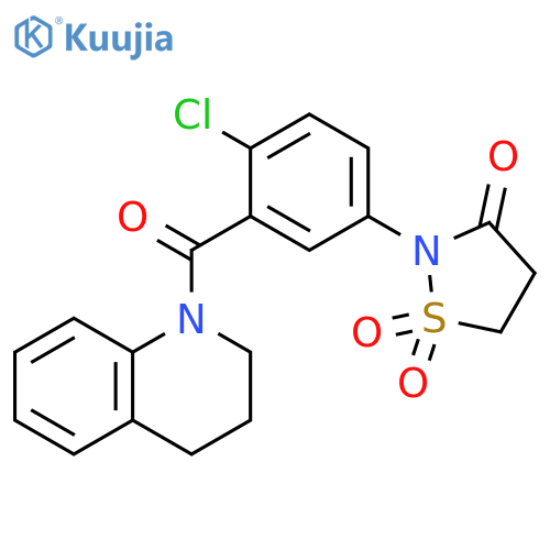 2-4-chloro-3-(1,2,3,4-tetrahydroquinoline-1-carbonyl)phenyl-1lambda6,2-thiazolidine-1,1,3-trione structure