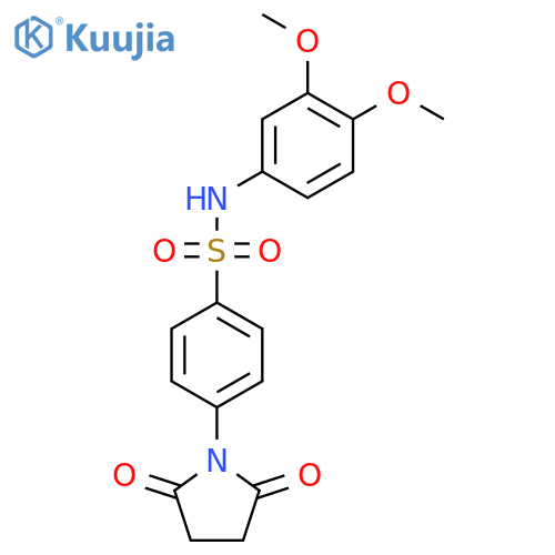 N-(3,4-dimethoxyphenyl)-4-(2,5-dioxopyrrolidin-1-yl)benzene-1-sulfonamide structure