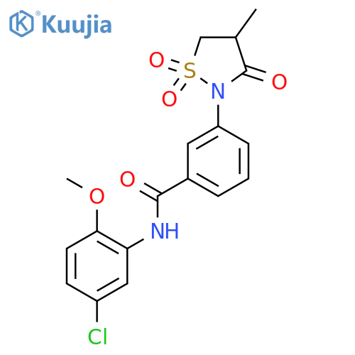 N-(5-chloro-2-methoxyphenyl)-3-(4-methyl-1,1,3-trioxo-1lambda6,2-thiazolidin-2-yl)benzamide structure