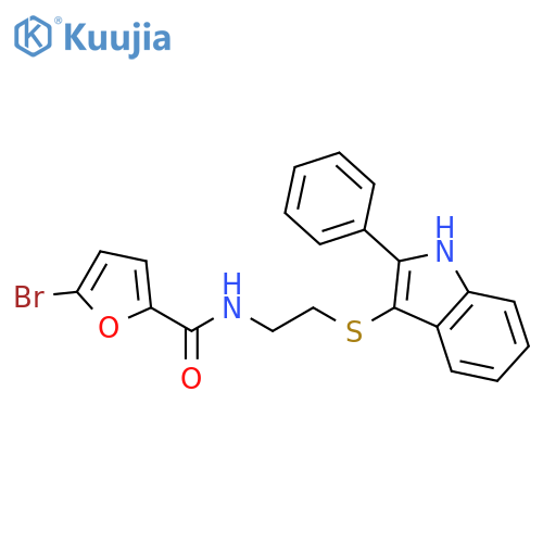 5-bromo-N-{2-(2-phenyl-1H-indol-3-yl)sulfanylethyl}furan-2-carboxamide structure