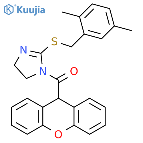 2-{(2,5-dimethylphenyl)methylsulfanyl}-1-(9H-xanthene-9-carbonyl)-4,5-dihydro-1H-imidazole structure