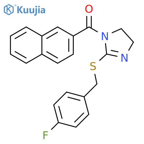 2-{(4-fluorophenyl)methylsulfanyl}-1-(naphthalene-2-carbonyl)-4,5-dihydro-1H-imidazole structure