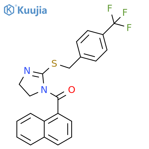 1-(naphthalene-1-carbonyl)-2-({4-(trifluoromethyl)phenylmethyl}sulfanyl)-4,5-dihydro-1H-imidazole structure