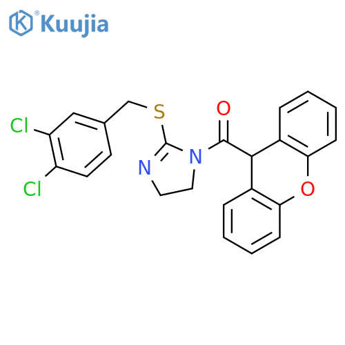2-{(3,4-dichlorophenyl)methylsulfanyl}-1-(9H-xanthene-9-carbonyl)-4,5-dihydro-1H-imidazole structure