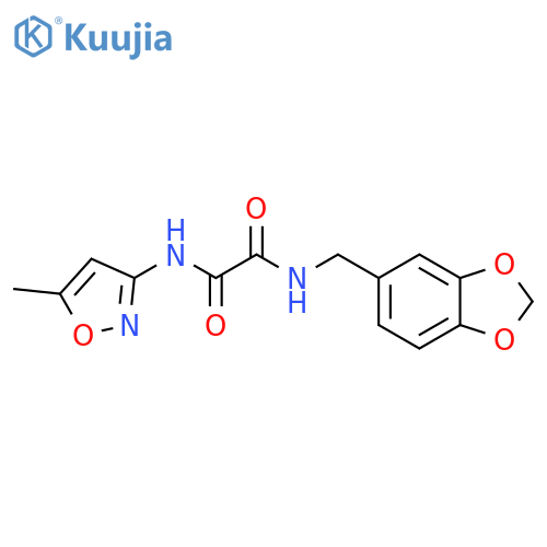 N'-(2H-1,3-benzodioxol-5-yl)methyl-N-(5-methyl-1,2-oxazol-3-yl)ethanediamide structure